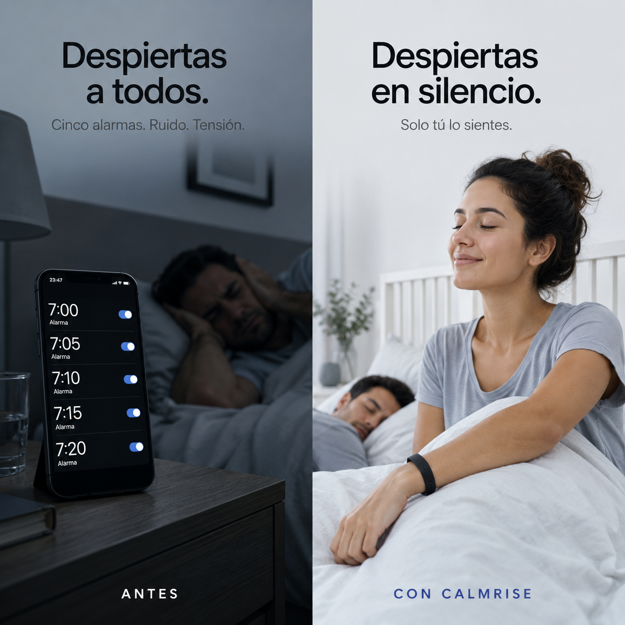 CalmRise — Réveil vibrant pour gros dormeurs
